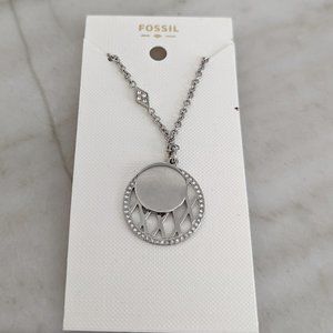 Fossil Silver Engravable Necklace